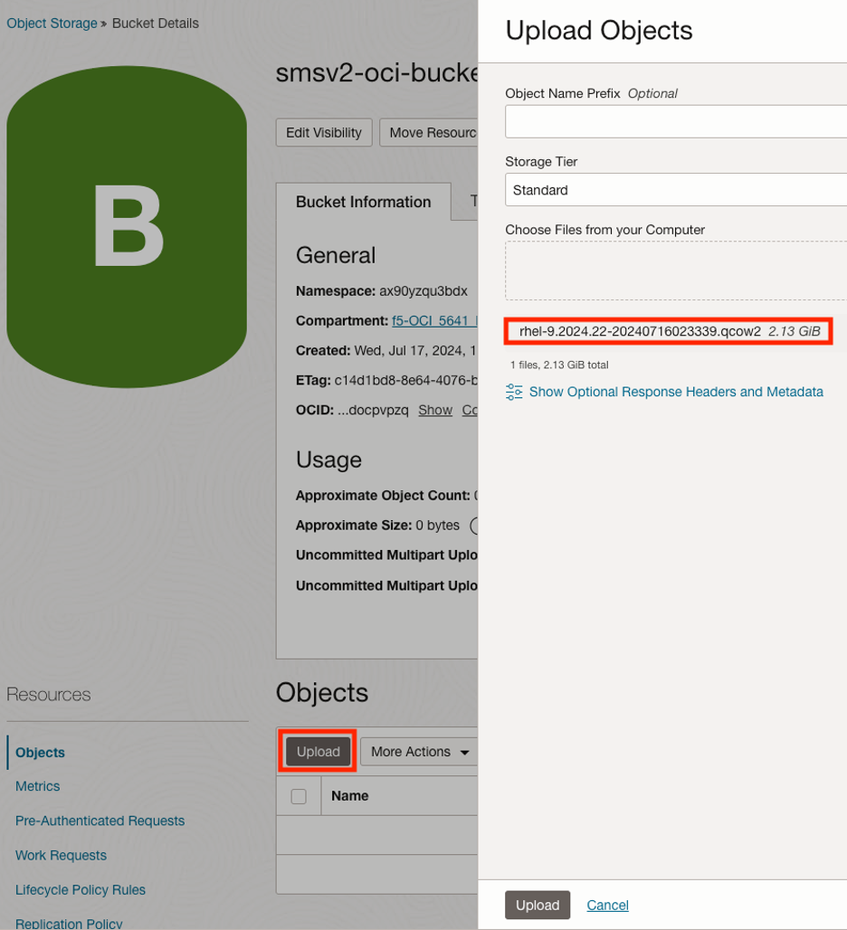 Figure: Upload Image File to Bucket
